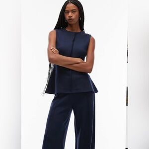 ASOS Navy Blue Sleeveless Casual Pants Set Tank large Pants Medium